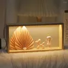 Frames massief hout diy po frame met led licht ballon puppy schattig klein meisje sfeer nacht een verjaardagscadeau voor dochter