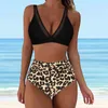 Womenki dla kobiet 2 -częściowe 2 -częściowe stroje kąpielowe seksowne siatki Ruched push up high talies bikinis sets 2024 Summer Beach Bathing Suit Siwmwear Siwmwear