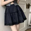 Skirts Matakawa Lace Ruffles Faldas Mujer Sweet Spring Summer A-line Women Korean Style Elegant Cute Retro Mini Skirt Solid