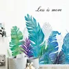 Wallpapers Nordic Ins Wind Plant Palm Leaf Wall Sticker Bedroom Living Room Minimalist Aesthetic Decoration Self-adhesive PVC