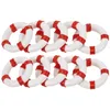 Décorations de jardin 10pcs Mini Méditerranée Style Swimming Ring Life Buoy Resin Figurine Craft Miniature Sea Decoration (rouge)