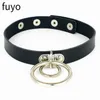 Chokers Womens Black Punk Necklace Pu Leather Gothic Rivet Necklace Party Club Sexy Gothic Womens Jewelry d240514