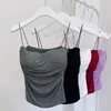 Camisoles Tanks tanques sem costura tampas femininas colheita sexy colheita esportiva casual cueca sutiã almofadas de peito de verão feminino lingerie fina tira camisola