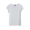 Camisetas para mujeres Maxdutti Basic Slim Fit Tops Damas Minimalista Camiseta de manga corta para mujeres Fashion Elegant Summer Camiseta Nordic