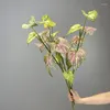 Decorative Flowers 3D Printing Artificial Green Plants Floral Plastic Color Taro Leaves Simulation Plant Red Palm Leaf Auditorium Decoration