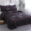 Sängkläder set lapptäcke quilt set 6st Frosted tyg bomullsfylld kudde fall maskin tvättbar bekväm hemtextil