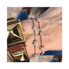 Chain Trendy Zirconia Crystal Stars Slave Bracelet For Women Finger Hand Sier Color Charm Bracelets Delicate Cz Drop Delivery Dhjoy