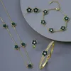 Новый популярный Clover Flower Pendation Bracelet Bracelet Gold Like Dewelry Set Setring Serging Кольцо для женщин подарок