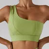 AL-269 Women Yoga Bra Skirts Set One-shoudler Sports Underwear+Breathable Anti-slip Culottes Short Running Skirts+ Fiteness Vest