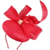 Berets Big Bow Millinery Fascynatory Women Party Tea Hat Bridal żonaty elegancki chapau moda różowe akcesoria na głowę