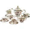 21 stycken Vintage Teacup Set Tea Cup Perfekt för dampartier eller gåvor Ceremonin Teaware Kitchen Dining Bar Home Garden 240508