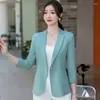 Women's Suits Notched Button Temperament Solid Suit Jacket Formal Office Lady Fashion Thin Blazers Three Quarter Sleeve Clothing