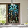 Adesivos de janela manchados filme de vidro de cogumelo de cogumelos estático se apagar uma tonalidade decorativa para casa