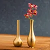 Vases Room Vase Vase Living Desktop Antique Mini Metal Pure Copper Creative Retro Light Ornements décoratifs