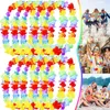 Decoratieve bloemen 10 stks Hawaiian Luau Party Decorations Tropical Flower slingers multi -gekleurde banner voor zomerstrand verjaardagsbenodigdheden