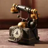 Decorative Objects Figurines Resin Telephone Model Vintage Phone Miniature Retro Bookstore Cafe Decora Ornaments Pography Props Bar Te Otwyg