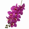 Dekorativa blommor 5st Artificial Catland Flower Plant Big Vanda Cymbidium Orchid Branch For Wedding Floral Decor Faux 9 Heads Cattleya