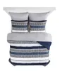Blue Stripe 8 -delige bed in een zakdekselset met vellen Queen 240510