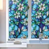 Window Stickers PVC Privacy Decorative Films Orchid Film Stained Glass Home Diy Decoration 45x100cm