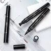 Qic Qini Color Double Head Seal Eyeliner Pen Waterproof och Non Smadging Triangle Wing Tail Seal Eyeliner Pen Makeup