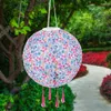 Decorative Figurines 12 Inch Chinese Traditional Ornament IP65 Waterproof Nylon Cloth LED Light Warm China Lantern Party Garden Decoration