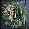 Decoratieve bloemen kransen herfst rattan kerstdier naalden kegel klokken herfst voordeur slinger voor muur huis thanksgiving deco dhqpr