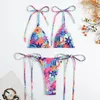 Swimwear féminin Hirigin 2 pièces Swimsuit mignon à imprimé floral High Cut Bikini ensemble Summer deux maillots de bain