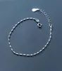 Beau bracelet de chaîne de liaison en argent sterling véritable cadeau de bijoux blanc rhodium blanc bracelets s925 tamponné pour femmes filles who1741628