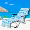 Couvre-chaise Mandala Print Beach Cover Cover Garden Piscine Lounger chaises avec poche de rangement Summer Seaside
