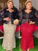 Plus Size African Party Dresses Women Dashiki Ankara Sequin Wedding Evening Gown Turkey Muslim Maxi Dress Africa Clothing 2024 240513