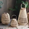 Candle Holders Retro Bamboo Lamp El Cafe Outdoor Decoration Floor Candlestick Decorations Lanterns Nordic Wedding Centerpiece Table Decor