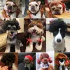 Dog Apparel Wig Cute Headgear Hat Pet Supplies Black Bang Hairstyle And Brown Braids