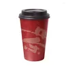 Disposable Cups Straws 50pcs Net Red Thick Coffee Cold Drink Packaging Milk Tea Juice Ice Cream Fruit Paper With Lids