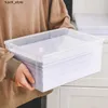 Storage Boxes Bins WORTHBUY Plastic Organizer Box for Office Supplies Clear A4 Paper Storage Box Office Desktop Multipurpose Storage Container S24513