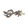 ネックレスのイヤリングは、一年以上のクリエイティブバッグクラフトが小さい真鍮製の金魚キーチェーンペンダントをセットします。