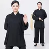 エスニック服2024中国太極拳ユニフォームコットンリネンスーツ格闘技ウィングチョンモーニングプラクティス瞑想仏教