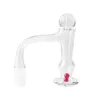 Accessoires de fumer sans couture entièrement soudets mélangeur spin sweglass terp slurper bord biseauté articulation mâle 10/14 mm avec capuchon de glucides à bulles en verre et perle de terp Ruby pour les bangs