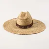 Boinas de chapéu de palha largo e largo para homens homens panamá Raffia Summer Packable boho banda única banda Sun Party Travel Beach