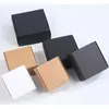 ギフトラップ50pcs多機能Kraft Paper Box Brown Cardboard Handmade Soap diy Black Packaging Jewelry