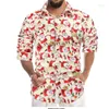 Camisas de vestido masculinas listam a camisa de festa social de flocos de neve de natal