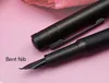 Hongdian Black Forest Metal Fountain Poll Black Ef / F / Bent Nib Beautiful Texre Texture Writing Ink Pen for Business Office 240425