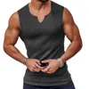 Knitte letni pionowy pasek fitness Sport Sportsur Slim Fit Men S V Neck Szerokie ramiona czołg z czołgiem