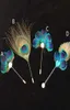 Decorative Flowers Wreaths DIY10PcsLot Feather Corsage Groom Groomsman Wedding Party Man Suit Peacock Boutonniere For Guy Pin5243397