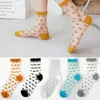 Donne calzini 5 paia/lotto Summer Woman Sock in stile giapponese Sweet Glass Silk Ultra sottile ragazza trasparente kawaii carino a lungo