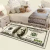 Vintage Currency Money 100 Bill Dollars Peinture Entrée Porte Porche Porche Papier Home Living Room Deccor Recctangle Coral Fleece