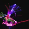 Light Up Flash Led Glow 10Pcs Feather Masquerades Venetian Masks Costumes Birthday Wedding Party Costume Halloween Christmas 2024425