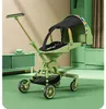 Carrinhos de bebê# Baby Stoller pode mentir e sentar de 0 a 3 anos de idade, Light Light Florbable Dobrable Stroller Carry On Travel H240514