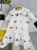 Top Baby Jirt Cartoon Match Impring Princess Robe Taille 100-160 cm Kids Designer Vêtements Summer High Quality Girls Partydress 24Pril