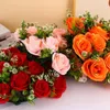 Fleurs décoratives 1pc élégant artificiel de fleurs de fleurs de table de table de table de table de rose en soie florale avec des arrangements de fête de base