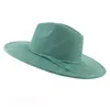 Breite Krempeln Hüte breite Krempe Hats Klassische Wildleder 9,5 cm Fedora Hut für Frauen Männer Kirche Jazz Dekorieren formelle Kleid Ca Drop Lieferung FASHIO DHEGE